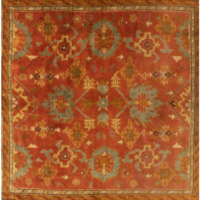 Turkish Antique Turkish Oushak Rug 8'4 X 7'8 For Sale - Image 3 of 8