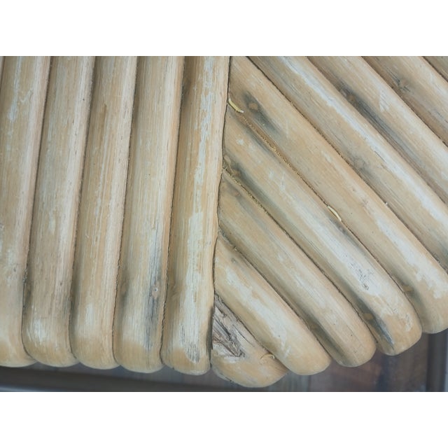 Vintage Split Reed Bamboo Waterfall Coffee Table For Sale - Image 6 of 9