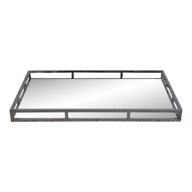 Modern Design Polished Chrome Dresser Top Mirror Tray For Sale