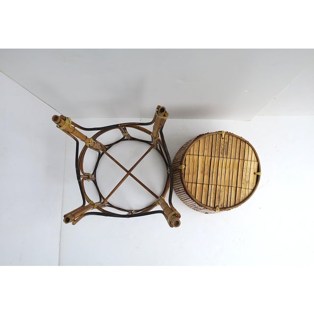 Wicker Bamboo Plant Stand Holder Cachepot For Sale - Image 11 of 12
