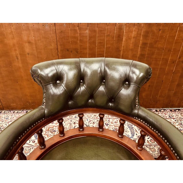English Chesterfield Captain Desk Chair For Sale - Image 5 of 8