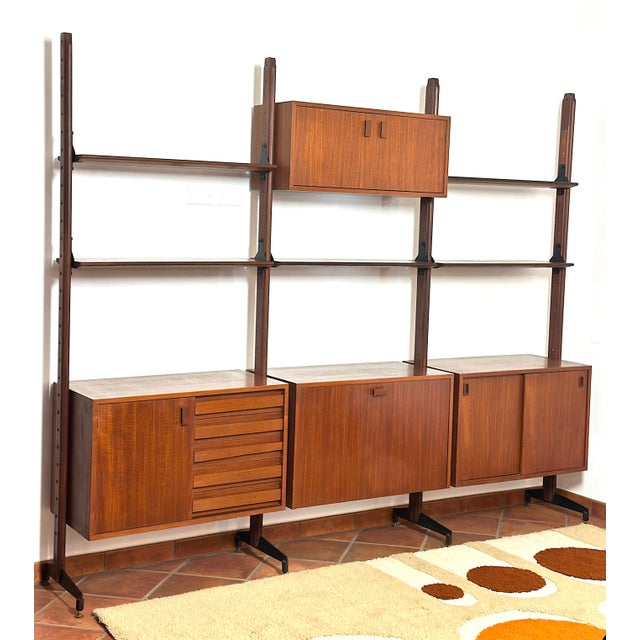 Vintage 3-Bay Double-Sided Bookcase, Italy, 1960s For Sale - Image 14 of 18