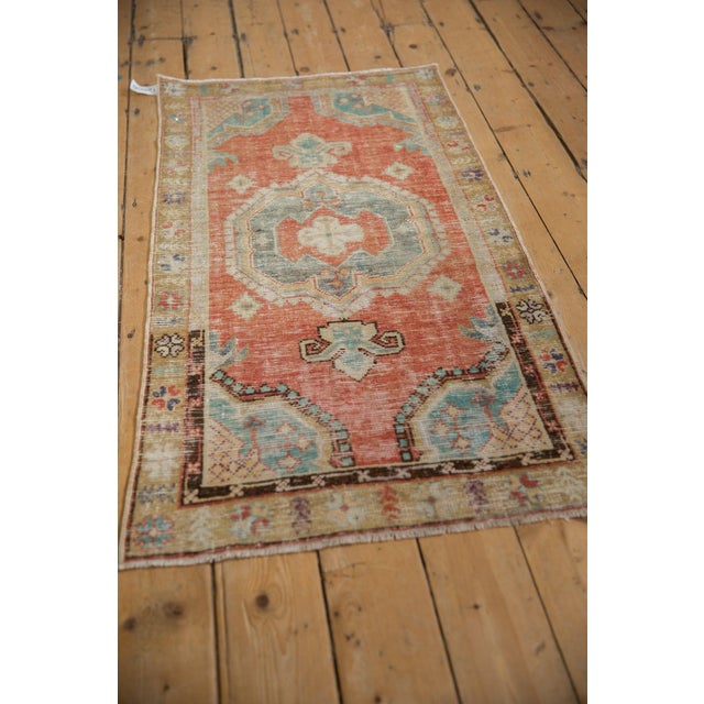 Shabby Chic Vintage Distressed Oushak Rug Runner - 2'4" x 4'9" For Sale - Image 3 of 10