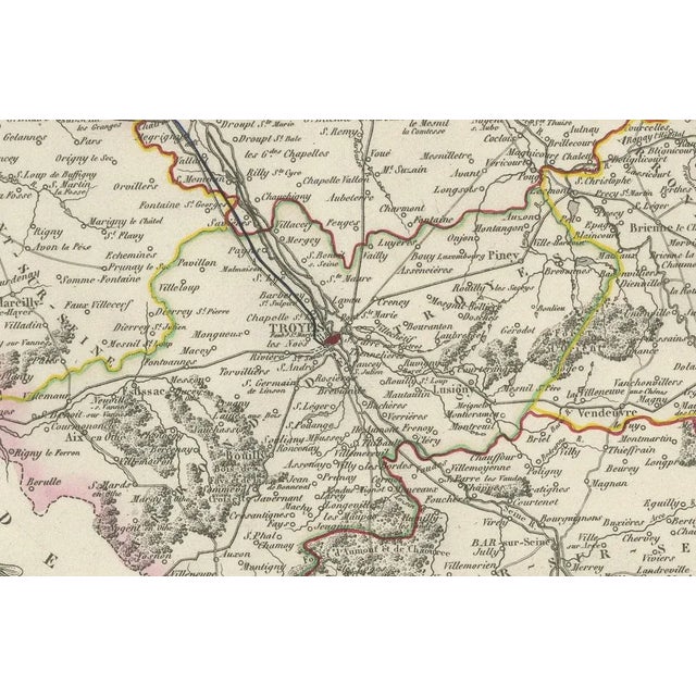 Map of Aube, Troyes and Champagne in France, 19th Century For Sale - Image 6 of 10