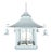 Vintage Chinoiserie Light Blue Iron Four-Lamp Pagoda Chandelier For Sale - Image 11 of 11