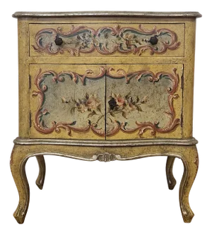 Lacquered Bedside Table with One Drawer and Two Doors, 1980s