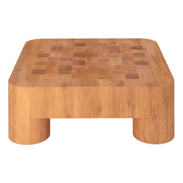 Sally Wood Coffee Table with Marquetry Top in Reclaimed Oak by Fred&Juul For Sale