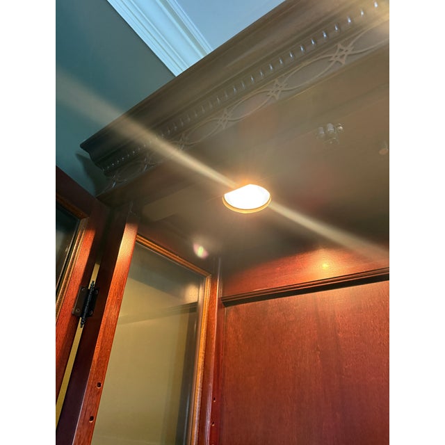 Vintage Lighted Mahogany Curio Cabinet, Attributed to Hickory Chair For Sale - Image 11 of 11