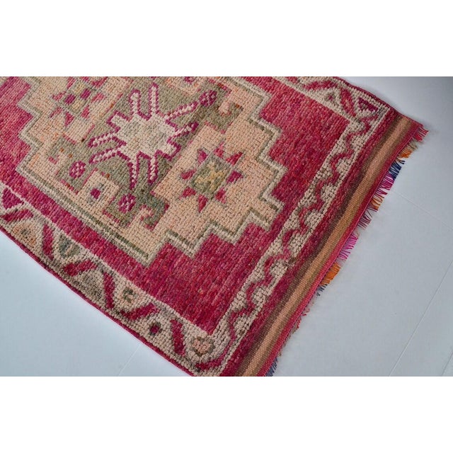Turkish Geometric Design Anatolian Wool Rug For Sale - Image 3 of 10