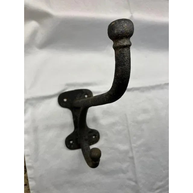 American Antique American Cast Iron Wall Hooks - a Pair For Sale - Image 3 of 5