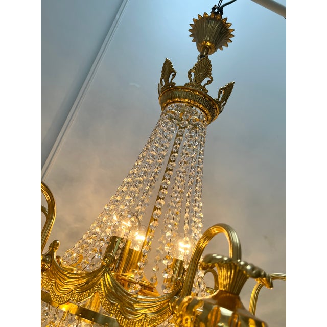 Vintage Crystal Swarovski Chandelier, 1960s For Sale - Image 12 of 18