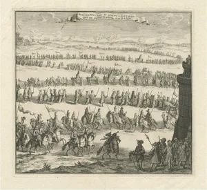 Elandt, Procession of Horsemen and Cardinals During the Entrance of a New Pope, 1700, Print
