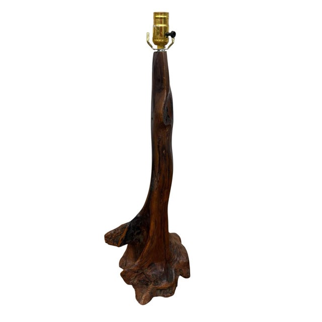 Brown 1960s Mid-Century Modern Drift Wood Table Lamps 30” - Set of 2 For Sale - Image 8 of 11
