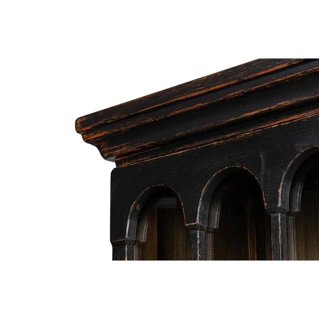 Rustic Farmhouse Style Black Bookcase For Sale - Image 9 of 12