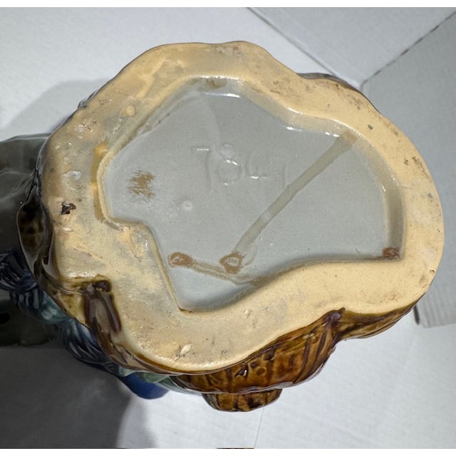 Vintage French Style Majolica Shell Pitcher Marked 7847 For Sale - Image 9 of 10