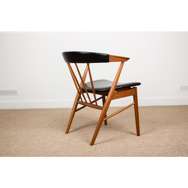 Danish Armchair in Teak and Skai by Helge Sibast for Sibast, 1950s For Sale - Image 6 of 13