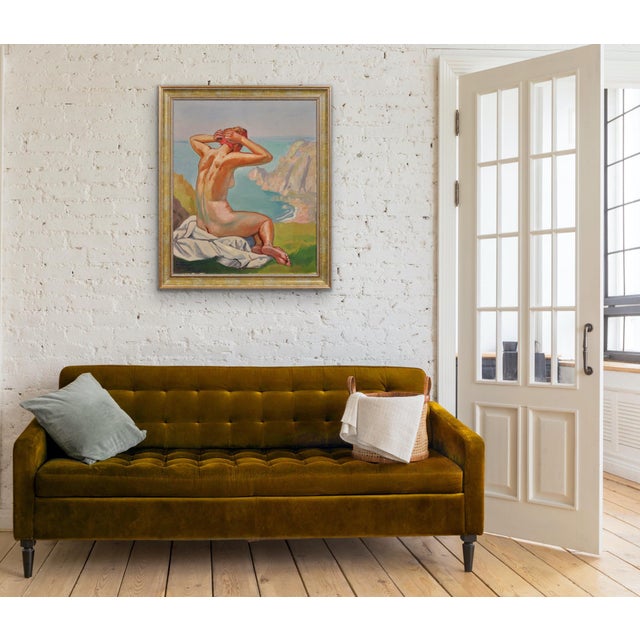 Raymond Moritz, A Liberated Lady on the Cliffs, 1942, Oil on Canvas, Framed For Sale - Image 13 of 18