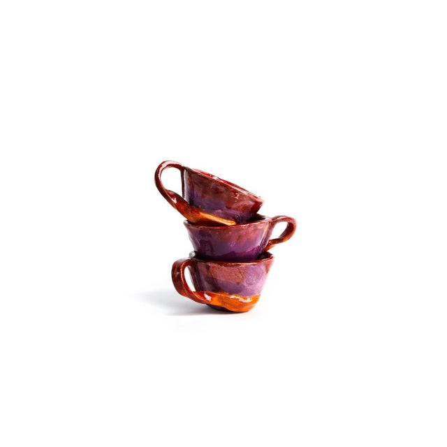 Contemporary Bendy Cups by Teresa Monmas, Set of 3 For Sale - Image 3 of 4