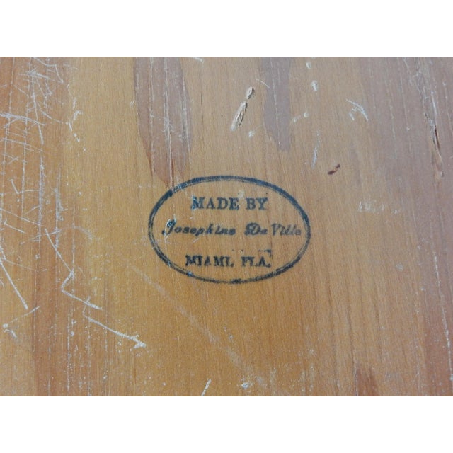 Wood 1950 Josephine De Ville of Miami Artistic Serving Bar Tray Hemp Rope Plywood For Sale - Image 7 of 8