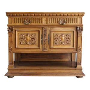 Antique Renaissance Marble Top Buffet