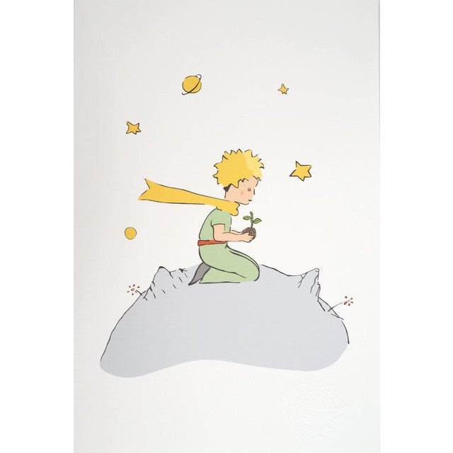 Antoine De Saint-Exupery, Le Petit Prince plante une fleur sur son astéroïde, Lithograph For Sale - Image 7 of 7