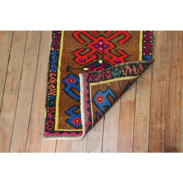 Mid 20th Century Mini Turkish Mat rug no. y1878 For Sale - Image 5 of 5