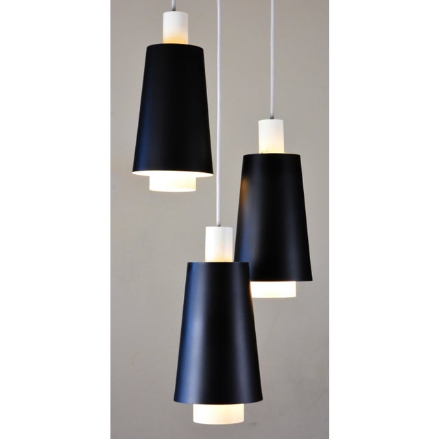 1950s 3-Light Pendant by Bent Karlby for Lyfa, Denmark, 1950s For Sale - Image 5 of 16