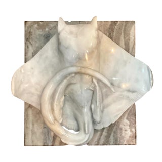 Vintage Carrera Marble Stingray Sculpture For Sale