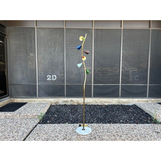 Metal 1960s Italian Modern Arteluce Attributed Multi-Cone Floor Lamp For Sale - Image 7 of 18