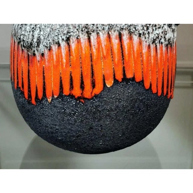 Ceramic Vintage Fat Lava-Style German Colored and Glazed Ceramic Pitcher With Handle For Sale - Image 7 of 13