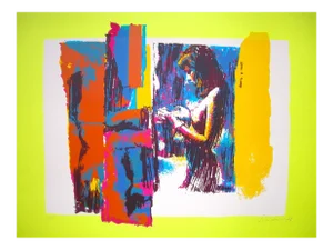 Woman in Yellow - Original Screen Print by Nicola Simbari - 1976 1976