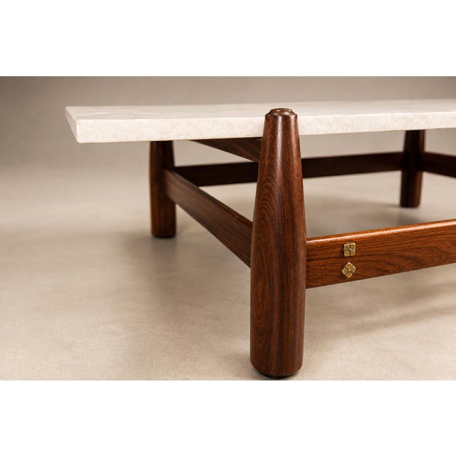 Architectural Brazilian Modern Coffee Table in Rosewood and Marble, Cimo, 1950s For Sale - Image 12 of 18