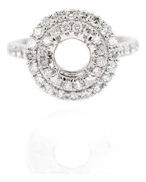 Platinum 950 Natural Brilliant Diamond Semi Mount Ring Size 6.5