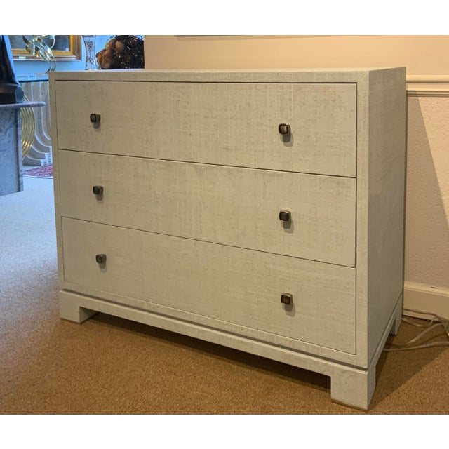 Sherrill Modern Light Blue Linen Finished Chest of Drawers Chairish