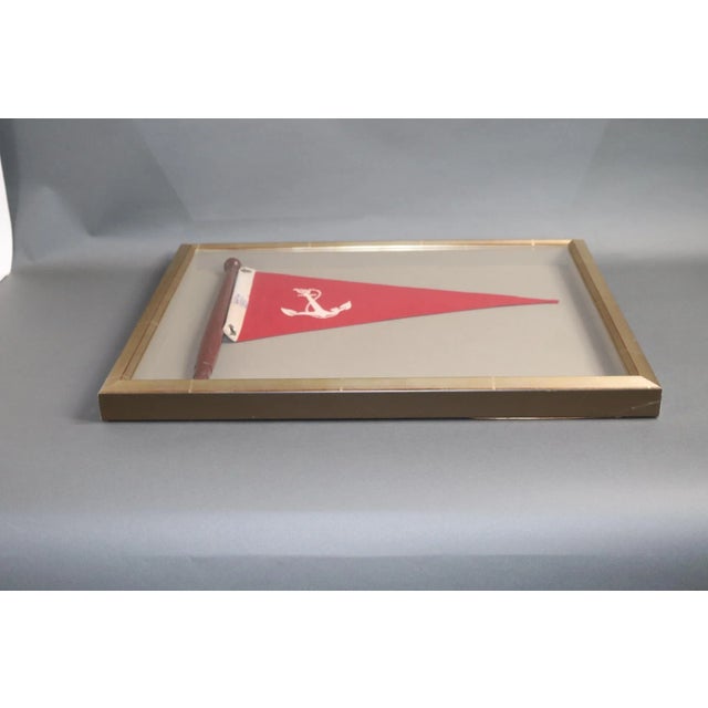 1950s Framed Nautical Bow Pennant with Anchor For Sale - Image 5 of 5