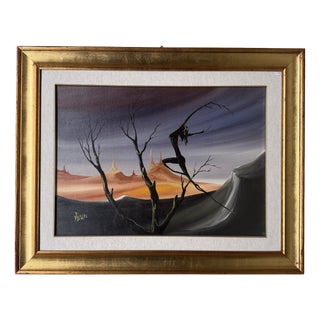 Giorgio Vicari, Surreal Escape, 1979, Oil on Canvas For Sale