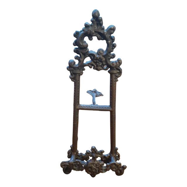 1950s Art Nouveau Cast Iron Easel Stand For Sale