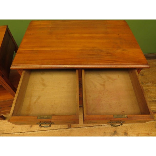 English Stencilled Chest of Drawers and Bedside Chest, 1890s, Set of 2 For Sale - Image 13 of 18