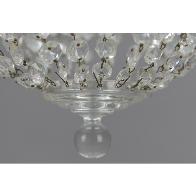 1970s Hollywood Regency Crystal Glass and Brass Pendant Chandelier, Germany, 1970s For Sale - Image 5 of 18