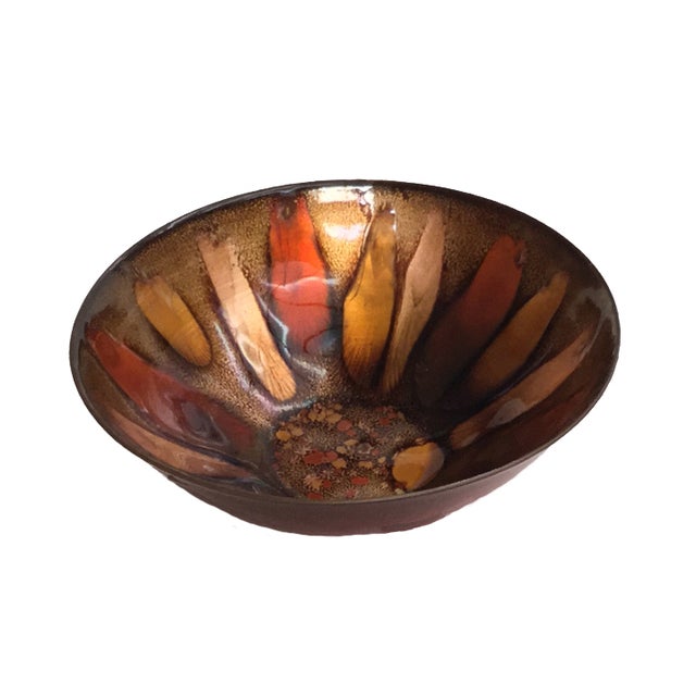 MidCentury Copper Enamel Bowl Chairish