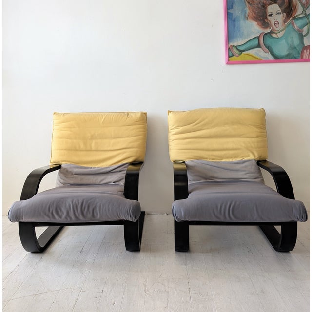 Black Vintage Italian Lacquered Bent Ply Lounge Chair by Carlo Berruti for Danber, 1970s For Sale - Image 8 of 16