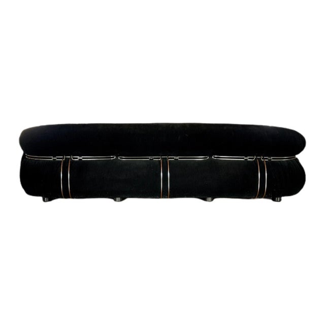 Black Corduroy 3-Seater Soriana Sofa by Afra & Tobia Scarpa for Cassina, 1972 For Sale - Image 7 of 13