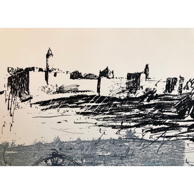 1970s Ivan Schwebel, 1970s Jerusalem Street Scene Silkscreen Lithograph Ivan Schwebel Bezalel Artist, 1977 For Sale - Image 5 of 8