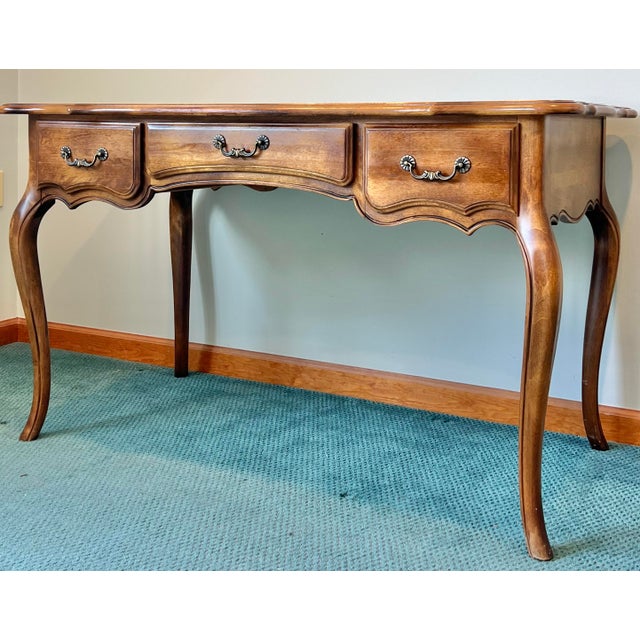 French Country Ethan Allen Country French Writing Desk For Sale - Image 3 of 11