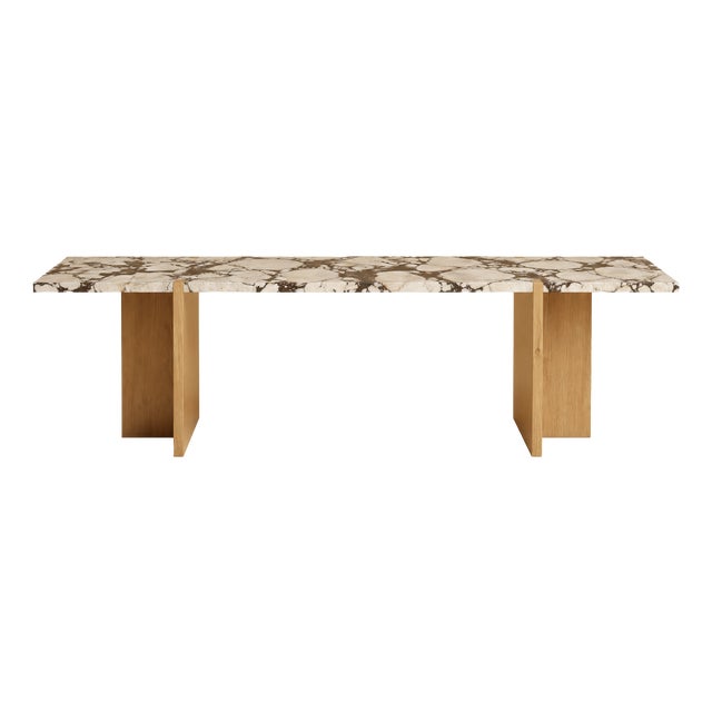 Calacatta Viola Marble and Smoked Oak Lounge Table by Lebanto For Sale