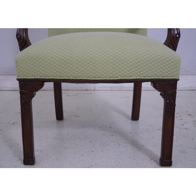 Pair Edward Ferrell Chippendale Mahogany Library Chairs For Sale - Image 10 of 15