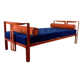 Orange Vanessa Single Bed by Tobia Scarpa for Simon, Italy, 1960s For Sale
