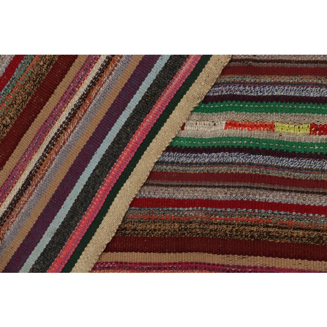 1950s 1950s Vintage Chaput Kilim in Multicolor Stripe Patterns For Sale - Image 5 of 6