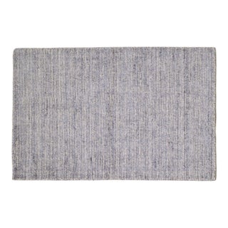 Modern Indian Handloom Wool/Bamboo Rug, 3'x10' For Sale