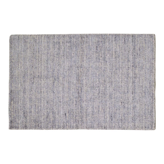 Modern Indian Handloom Wool/Bamboo Rug, 3'x10' For Sale
